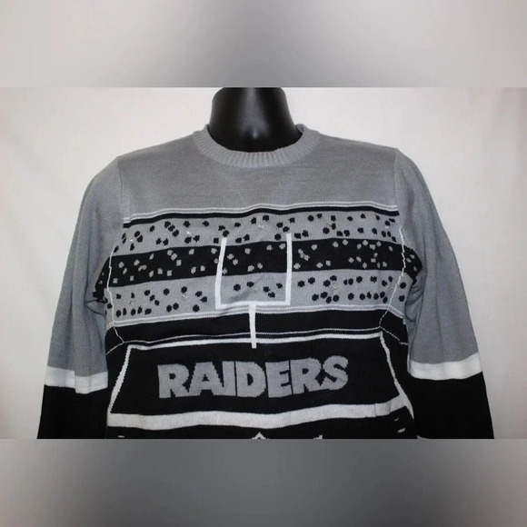 Men’s Las Vegas Raiders Stadium Football Lightup Crewneck Sweater Size Small - Picture 5 of 12